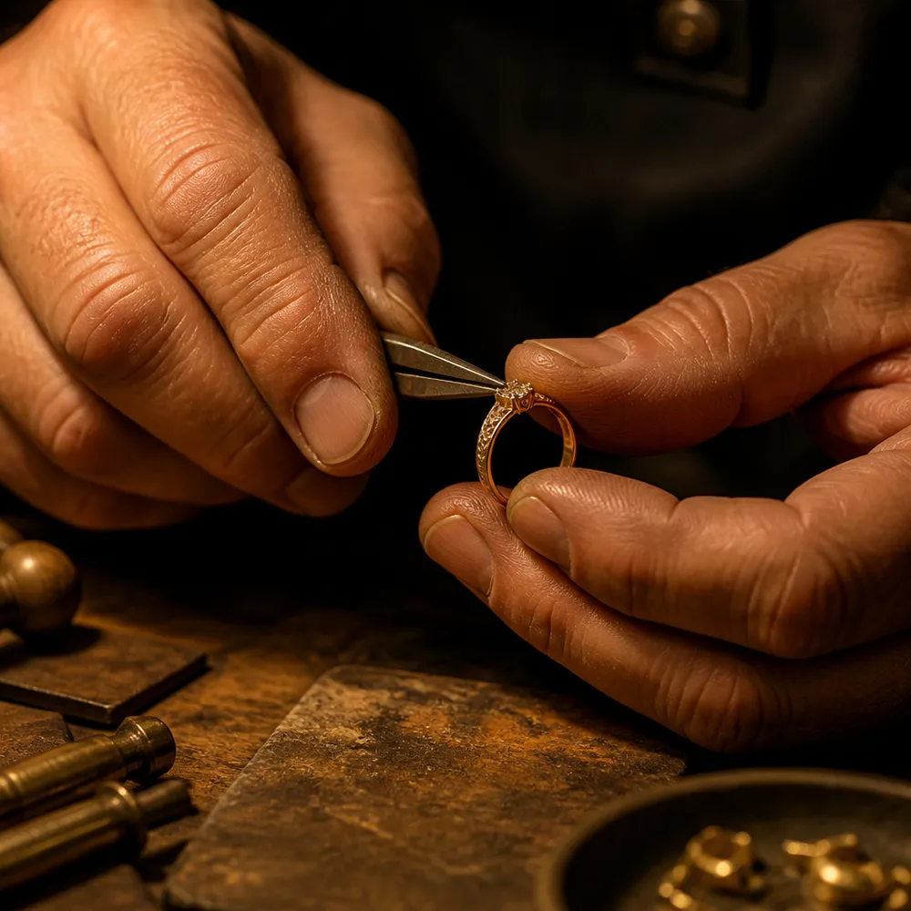 Master goldsmith at work